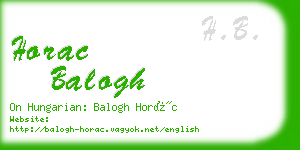 horac balogh business card
